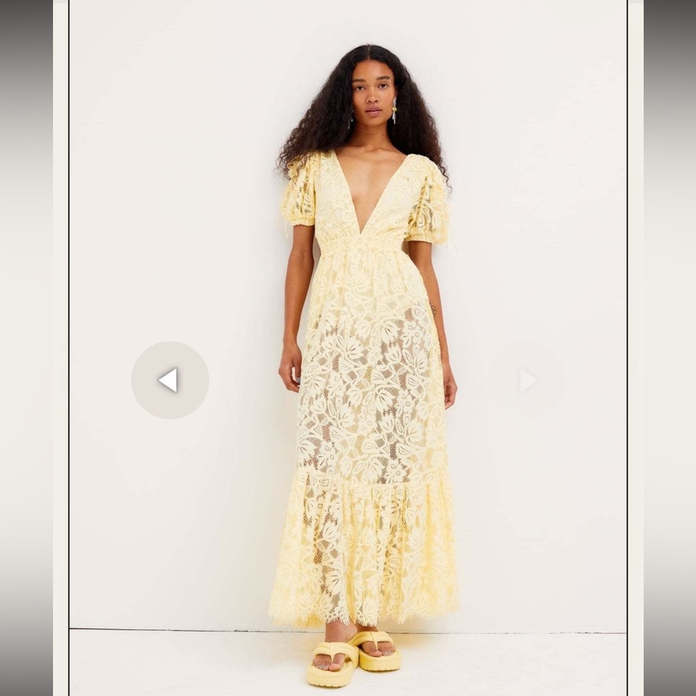 FOR LOVE AND LEMONS Bea Dress size X-Small in yellow